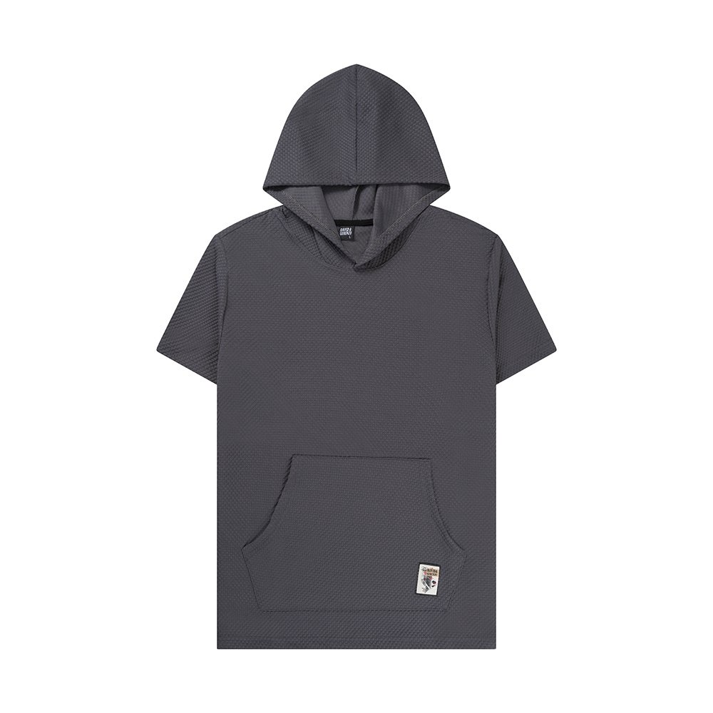 Antraciet T-shirt met Capuchon en Voorzak