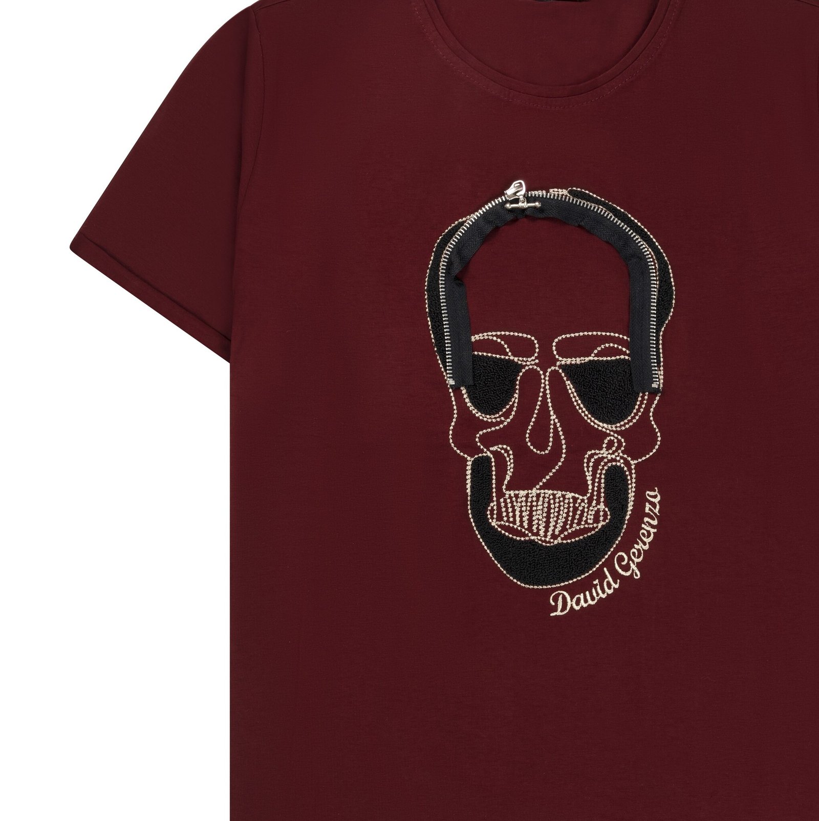 Bordeaux T-shirt met doodskop