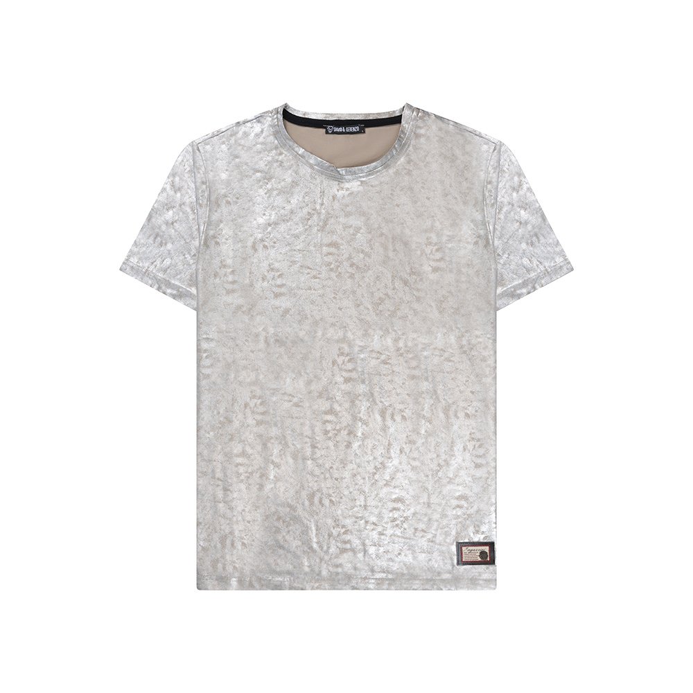 Grijs T-shirt met Glanzend Effect