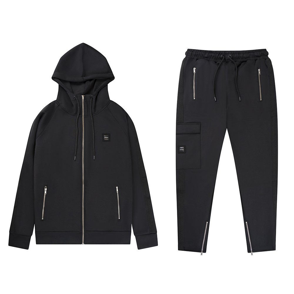 Heren Trainingspak zwart met capuchon