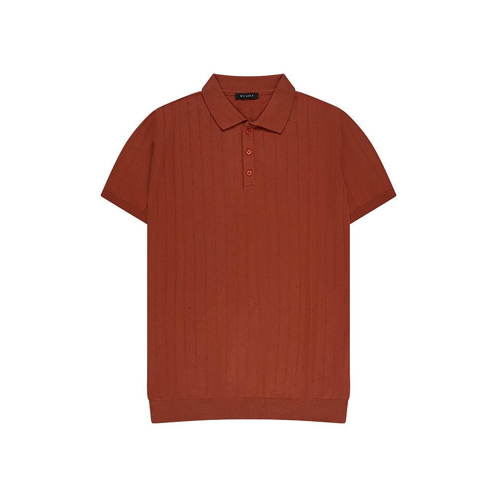 Oranje Polo T-shirt met verticale strepen