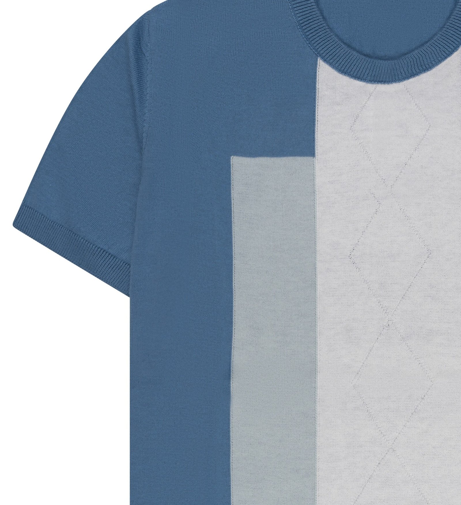 Stijlvol Blauw T-shirt met Verticale Strepen, Slim Fit Poloshirt voor Heren, Casual Kleding