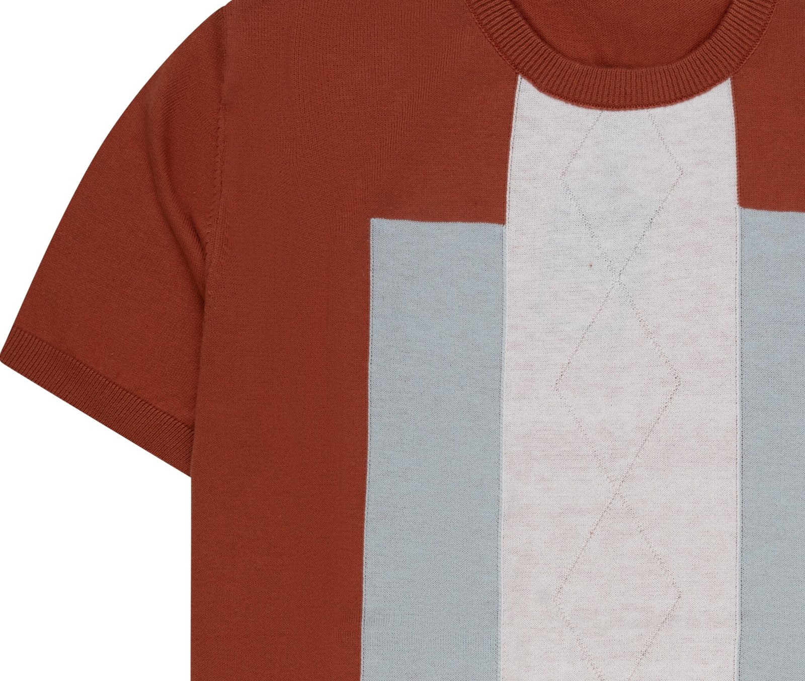 Stijlvol Slim Fit oranje T-shirt met Verticale Strepen en Polokraag voor Heren