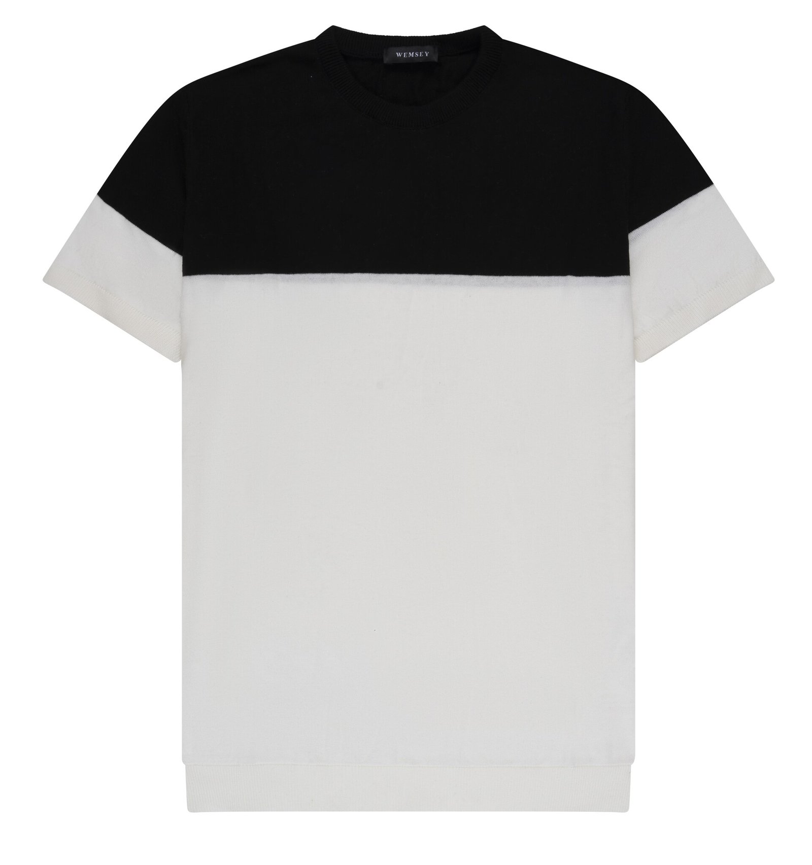 Stijlvol Slim Fit T-shirt in Zwart en Wit met Korte Mouwen