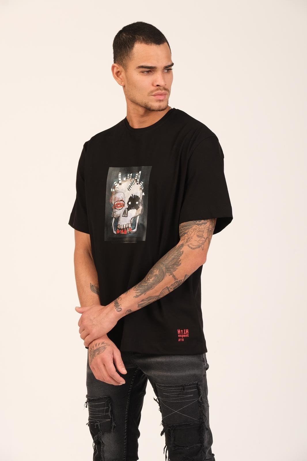 t-shirt doodskop zwart