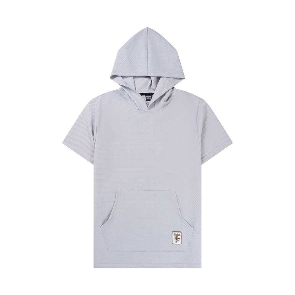 T-shirt met capuchon lichtgrijs