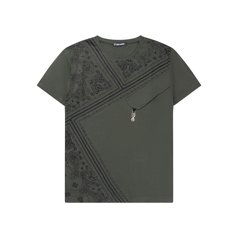 T-shirt met dessin legergroen