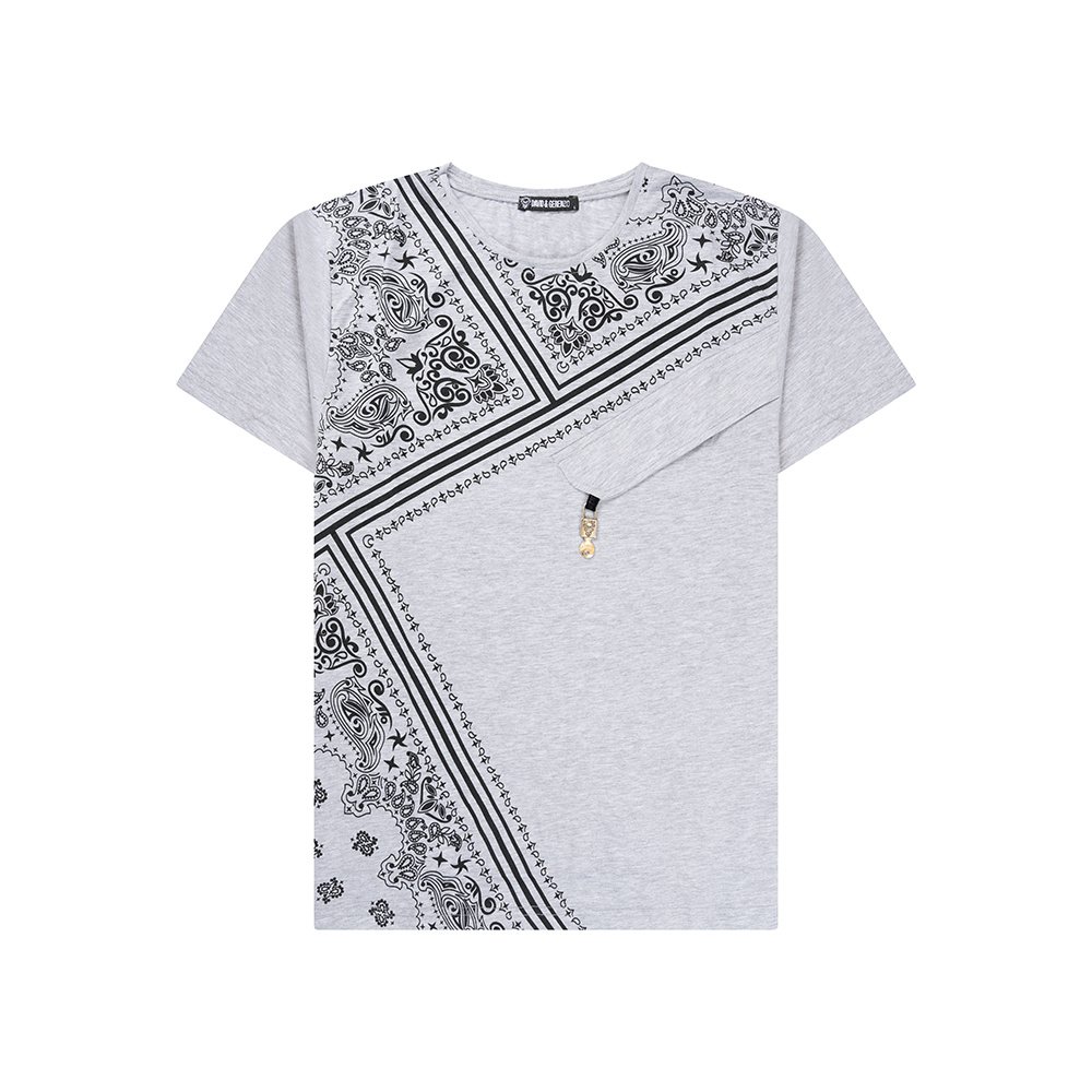 T-shirt met dessin lichtgrijs