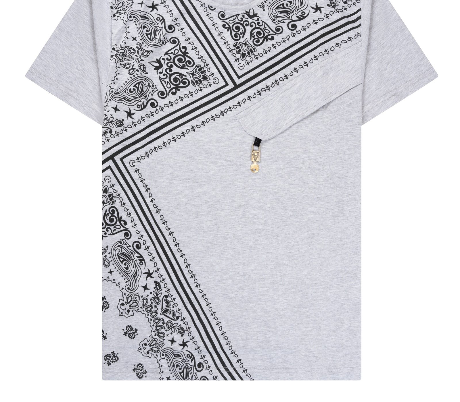 T-shirt met dessin lichtgrijs