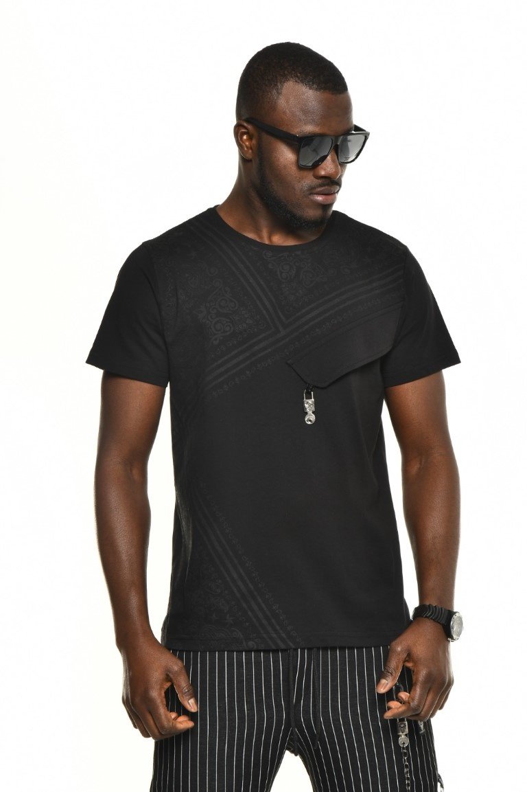 T-shirt met dessin zwart