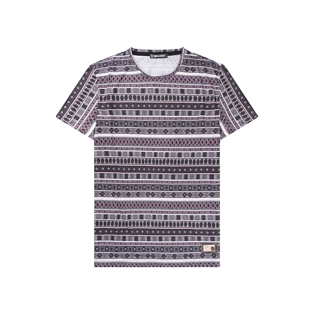 T-shirt met grijs-wit horizontale dessin