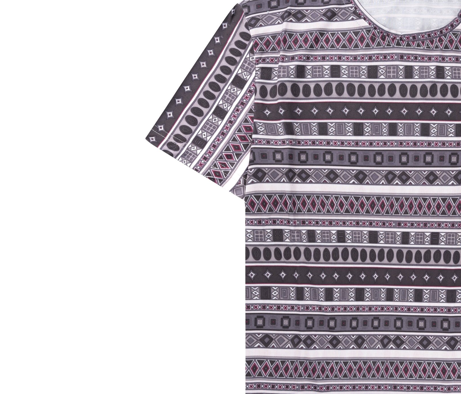 T-shirt met grijs-wit horizontale dessin