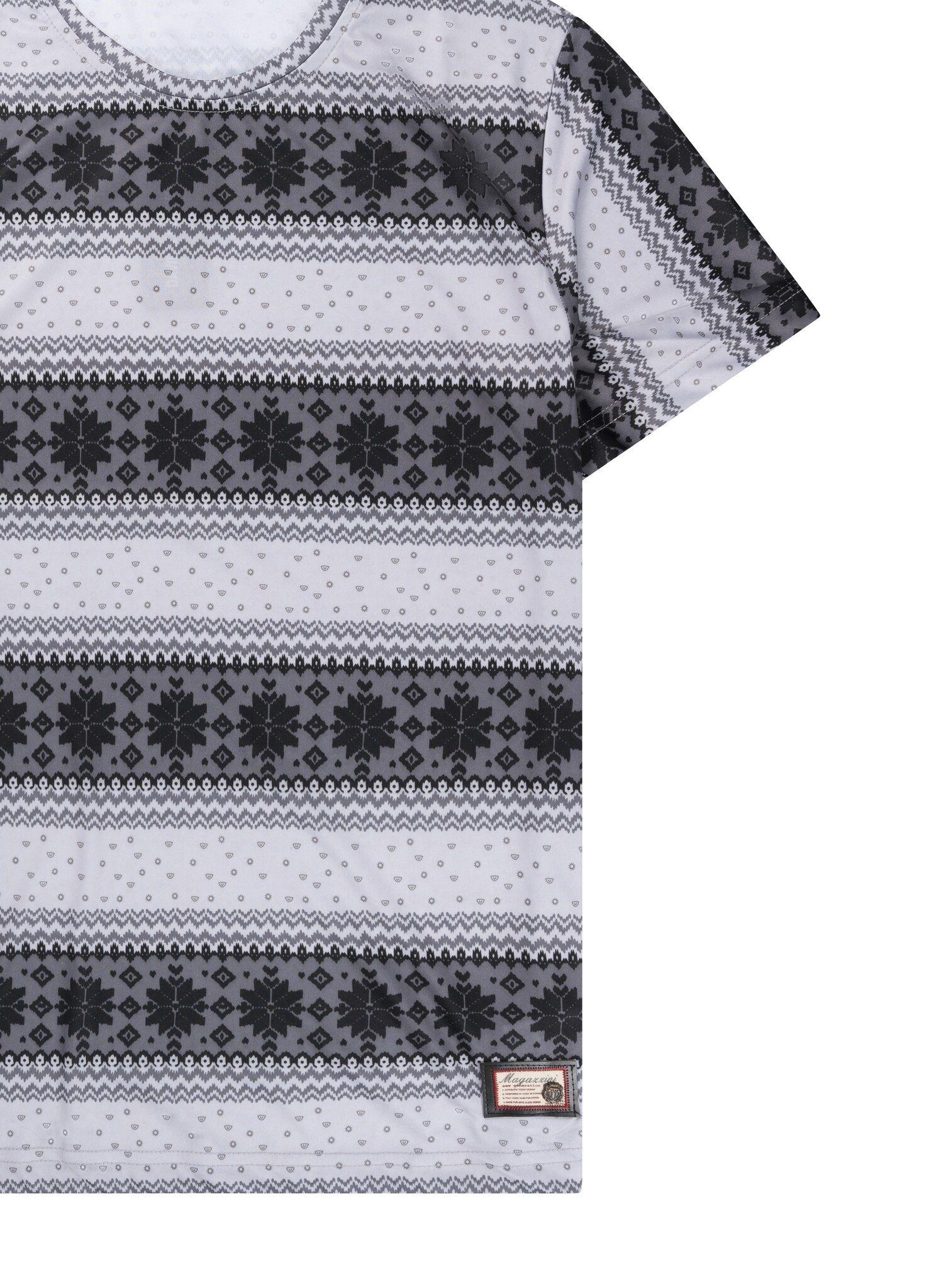 T-shirt met horizontale dessinprint grijs