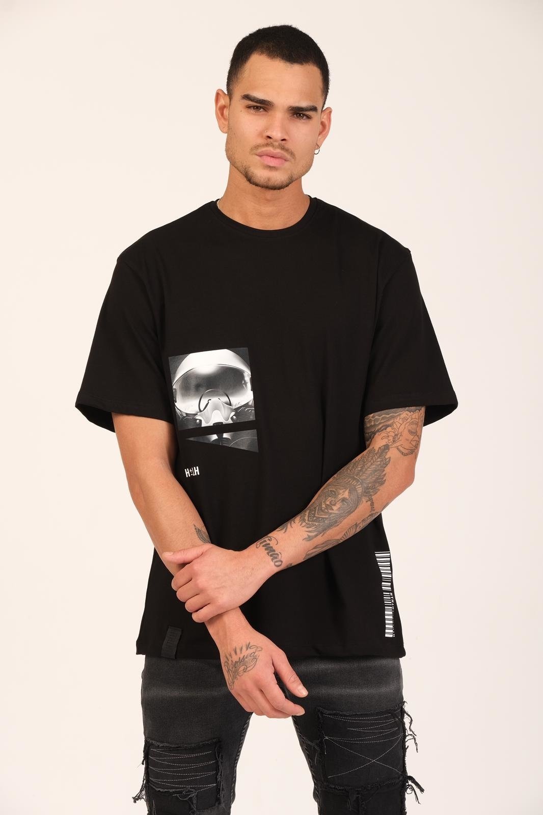 t-shirt ruimtevaart links zwart