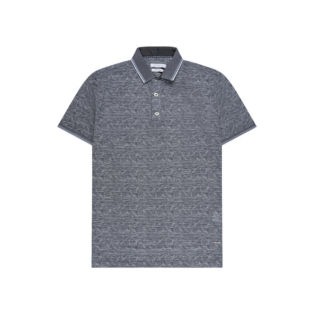 T-shirt slim fit grijs polokraag