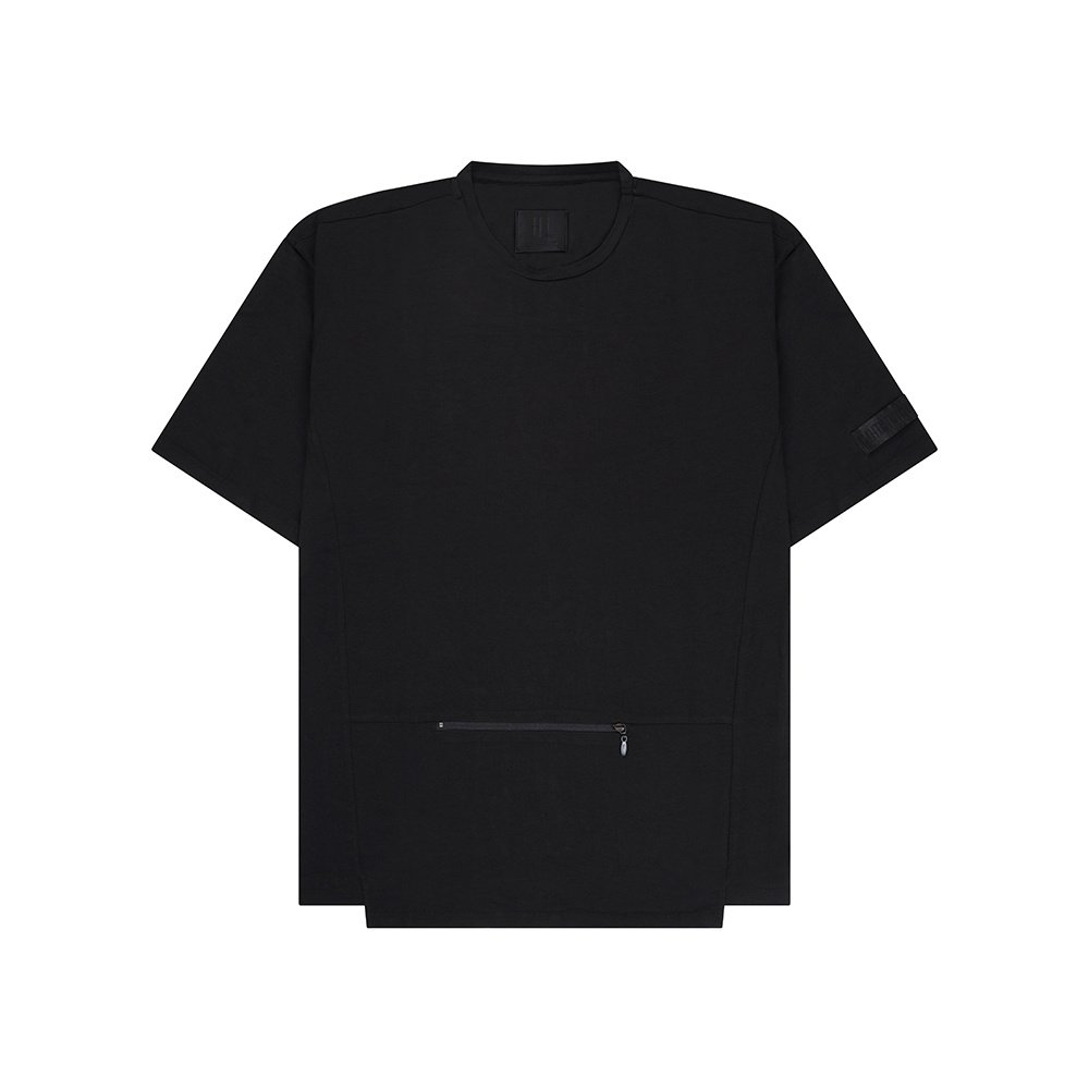 Zwart T-shirt met ritssluiting