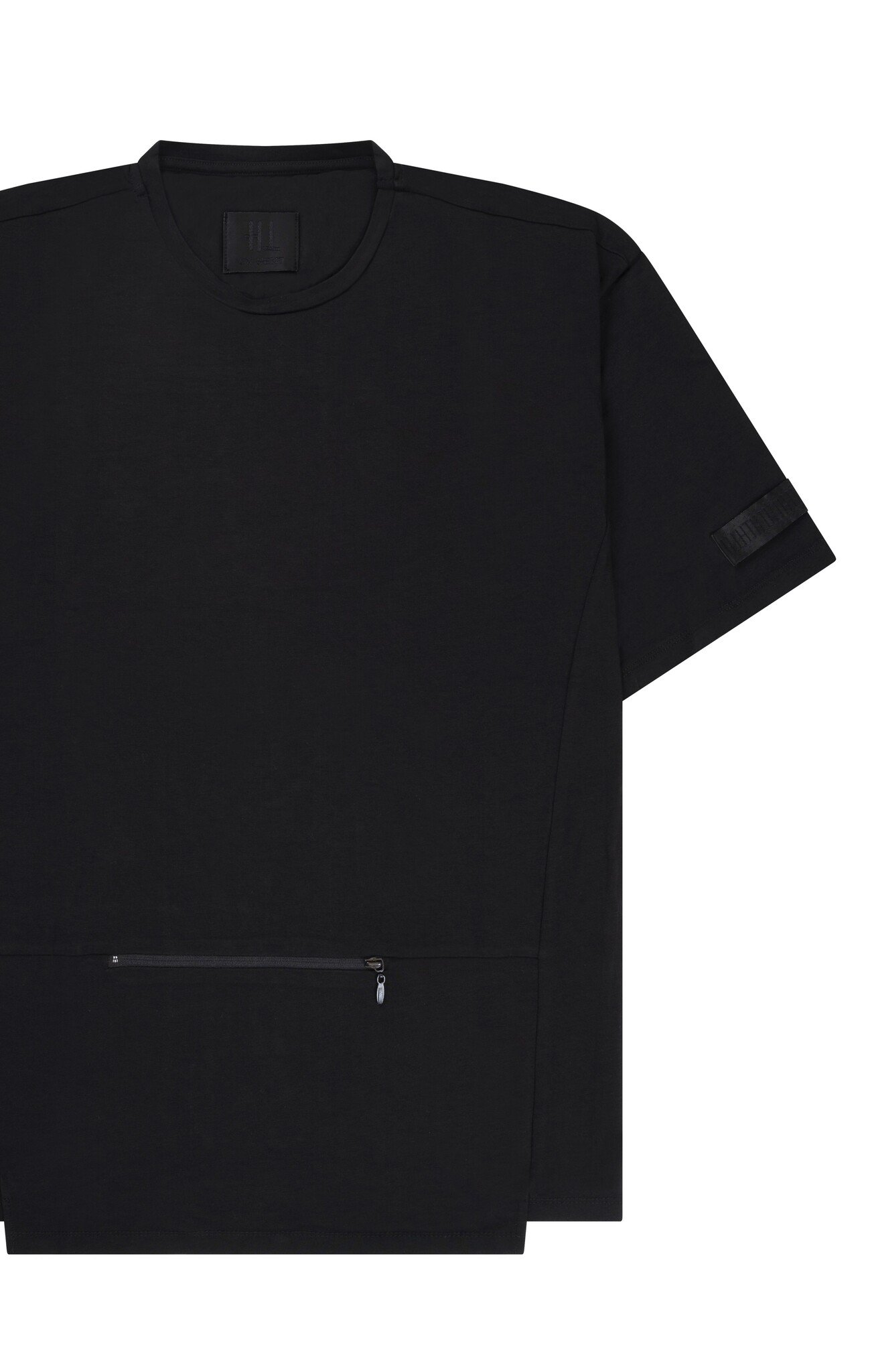 Zwart T-shirt met ritssluiting